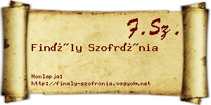Finály Szofrónia névjegykártya